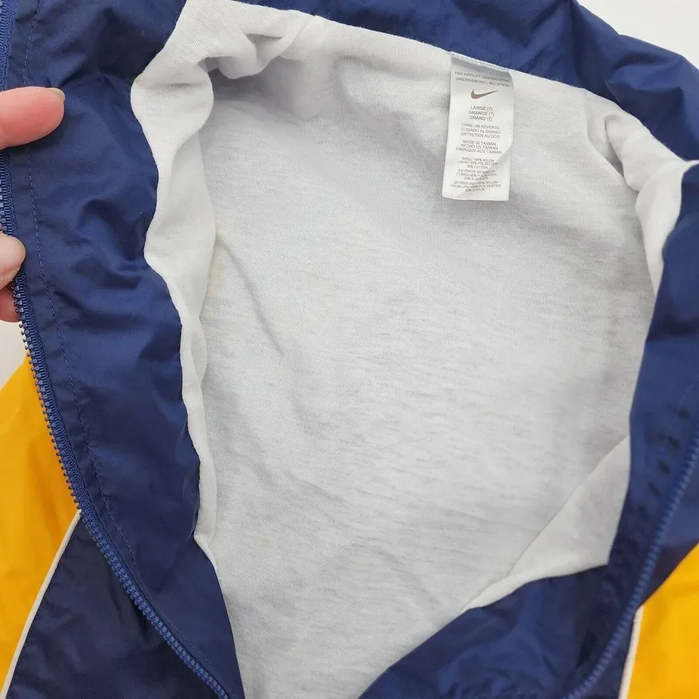 Nike‎ Kids Boys Size 7 Navy Yellow Windbreaker Jacket